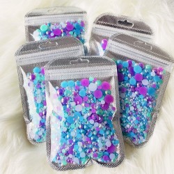 30g mix half pearl resin rhinestone