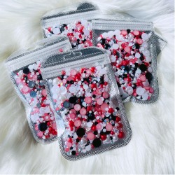 30g mix half pearl resin rhinestone