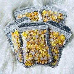 30g mix half pearl resin rhinestone