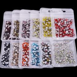 mixed size glass flatback rhinestones