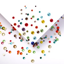 mixed size glass flatback rhinestones