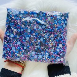 500g mix  half pearl resin rhinestone