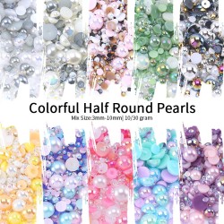 1KG mix half paerl resin rhinestone