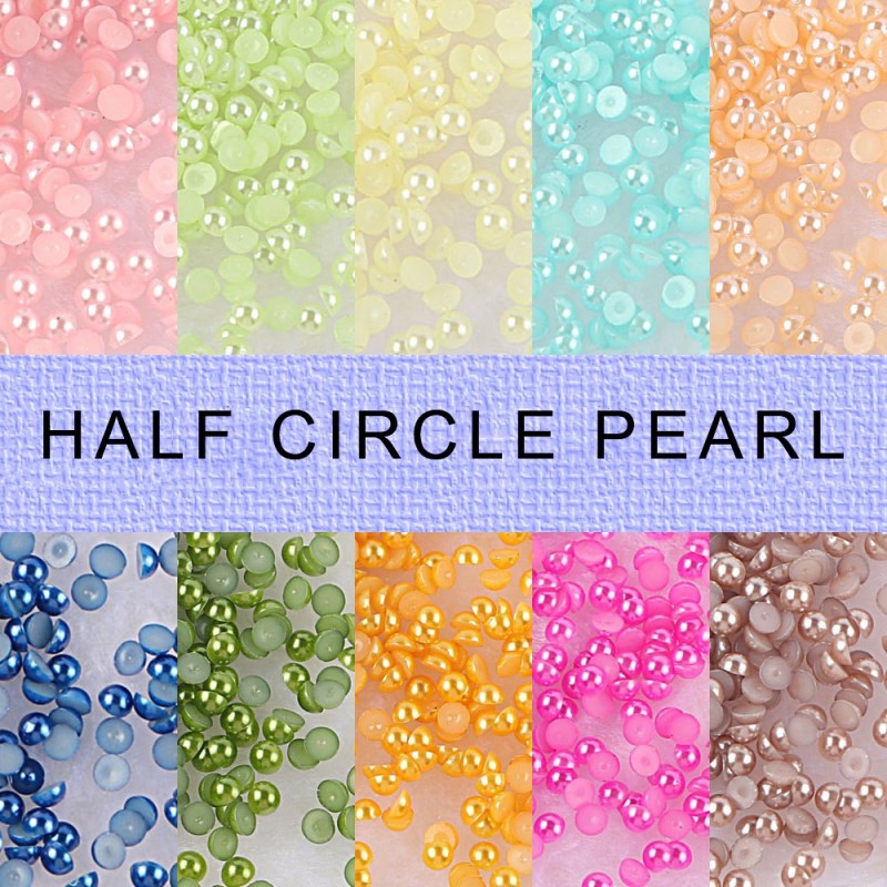 90 Colors Plastic ABS Flat Back Half Pearl in Bulk 90 Colors Plastic ABS Flat Back Half Pearl in Bulk