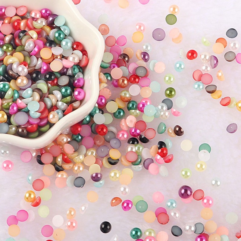 90 Colors Plastic ABS Flat Back Half Pearl in Bulk 90 Colors Plastic ABS Flat Back Half Pearl in Bulk