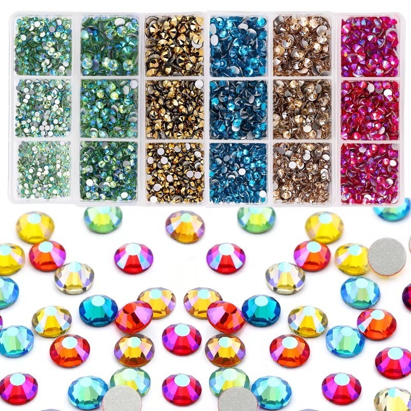 SS6-SS20 6 Blank Box Packing Various Colors Glass Rhinestone