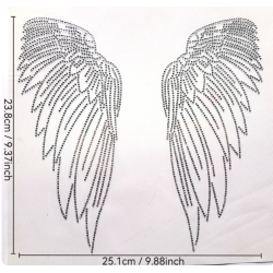 23.8*25.1cm Iron on Transfer Hotfix Rhinestone Transfer Wings
