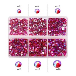 SS6-SS20 6 Blank Box Packing Various Colors Glass Rhinestone