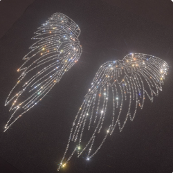 23.8*25.1cm Iron on Transfer Hotfix Rhinestone Transfer Wings