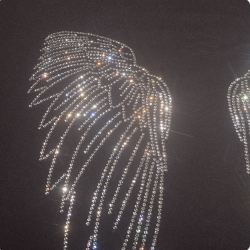 23.8*25.1cm Iron on Transfer Hotfix Rhinestone Transfer Wings