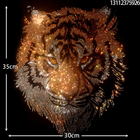 35*30cm Iron on Transfer Hotfix Rhinestone Transfer Tiger