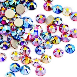 SS20 2088 16 Facets Xirus AB Color Flat Back Glass Rhinestones With Gold Bottom